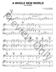 A Whole New World piano sheet music cover